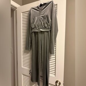 Gray Velour Tracksuit